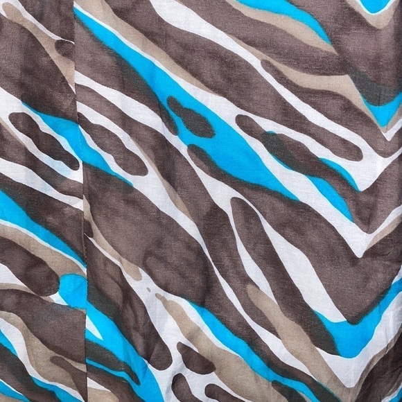 Trina Turk Silk Cotton Blend Zebra Stripe One Shoulder Shift Dress size 0 - Picture 12 of 13